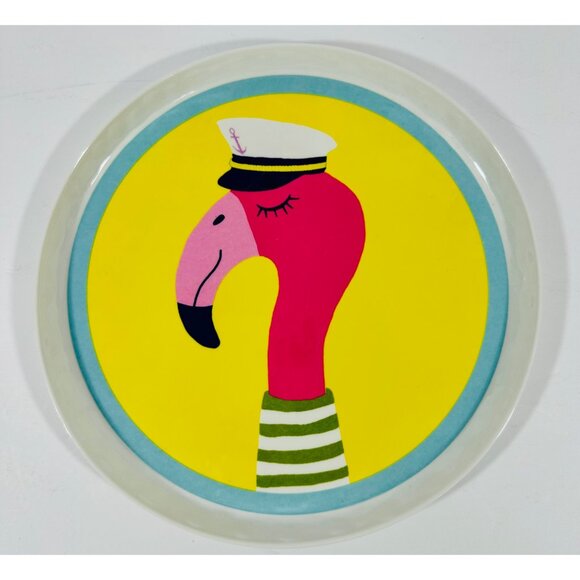 Pottery Barn Kids Pink Flamingo Plates 9” Melamine BPA-Free Bright Shatterproof - Picture 3 of 7